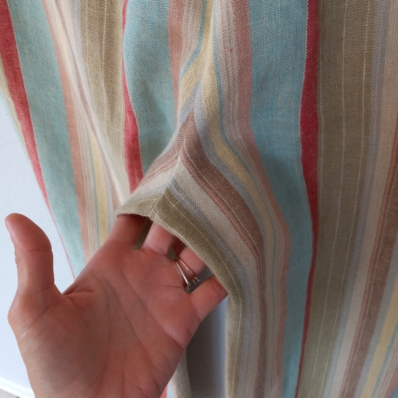 Moschino 100% Linen Wide Leg Pant Pastel Rainbow Stripe 10 - Picture 5 of 13